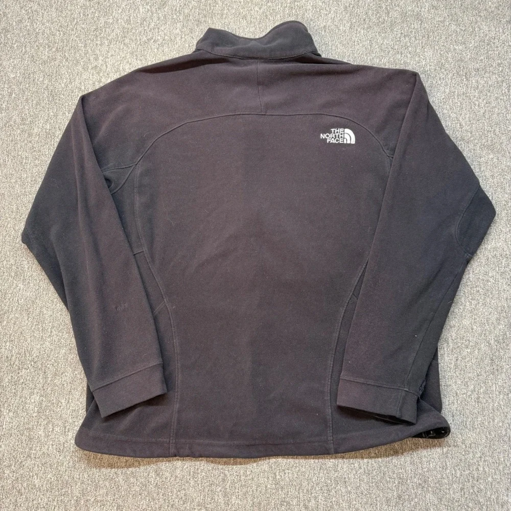 The North Face Mens Full Zip Fleece Jacket Black Mock Neck Large 000